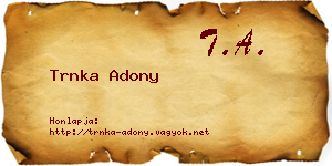 Trnka Adony névjegykártya